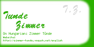 tunde zimmer business card